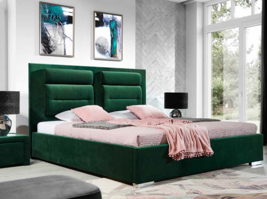 Designer Bed Bedroom Beds Textile Leather Hotel Luxury Upholstery Velvet
