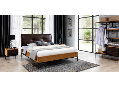 Bed Wood Loft Designer Beds Upholstery Leather Textile Fabric Hote 140 160 180 x 200