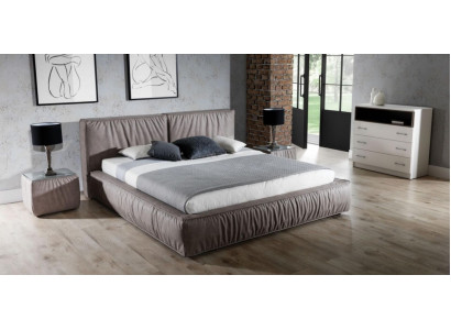 Bed Brown Bedroom Wood Furniture Textile Classic Art Deco Style
