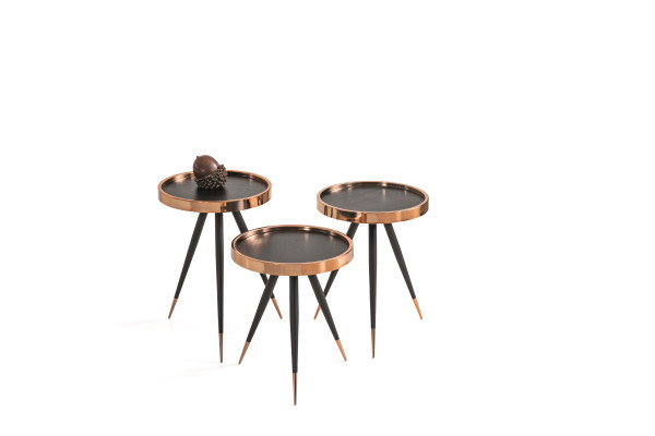 Luxurious contemporary set of 3 designer coffee tables for the living room