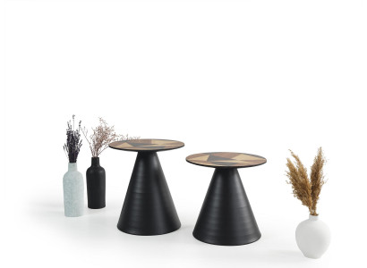 Designer set with 2x contemporary style coffee tables for the living room