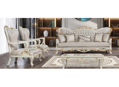 Sofa set 3+1+1 Seater Polyester Sofas Armchair Luxury Classic s Baroque Set