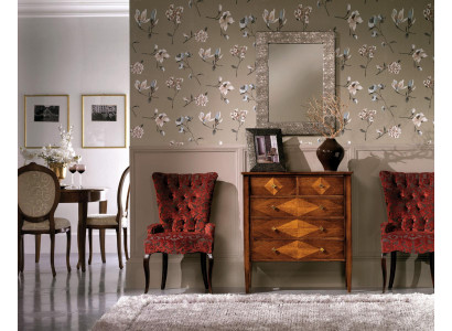 Set Chest of drawers Mirror Chests of drawers Wood Art déco Luxury Design Living room Suite 4 pieces