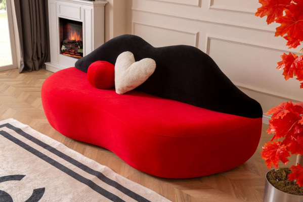 Luxury Bed Red 3 Seater Sofa Designer Furniture Couches Living room Sofas