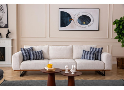 Designer 4 Seater Sofa Modern Furniture White Color in Style Living room