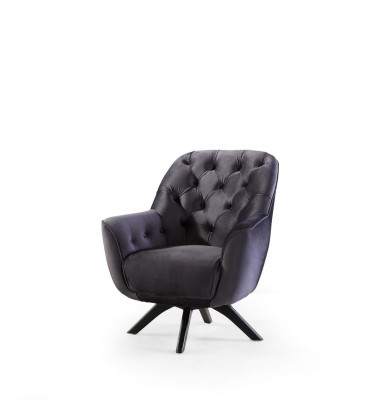Armchair Modern Black Color Living room Textile Luxury Design Furniture