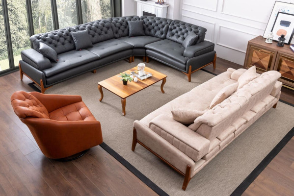 Living room Set Sofa set 3+1 Corner sofa L-shape Corner suite Corner sofa Couch 3-piece.
