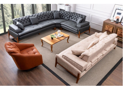Living room Set Sofa set 3+1 Corner sofa L-shape Corner suite Corner sofa Couch 3-piece.