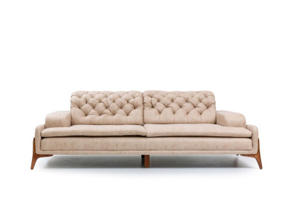 Modern Sofa 3 - Seater Designer Beige Color Style 240 cm Living room Beige Sofas