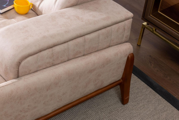 Modern Sofa 3 - Seater Designer Beige Color Style 240 cm Living room Beige Sofas