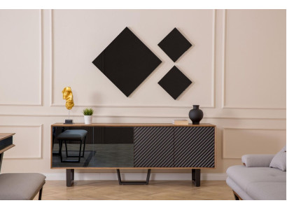 Designer Dining room Set 4-piece Sideboard with 3x Mirror Modern Style new