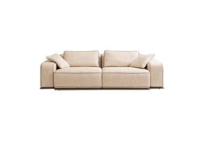 Couch Three Seater Modern Sofa 3 Seat Beige Fabric Fabric Sofa Upholstered Sofa