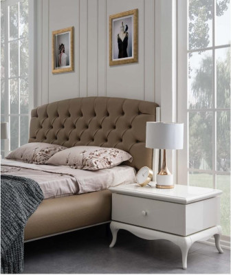 Double bed Suite bed frame Complete e Bedroom Bed 6pcs White