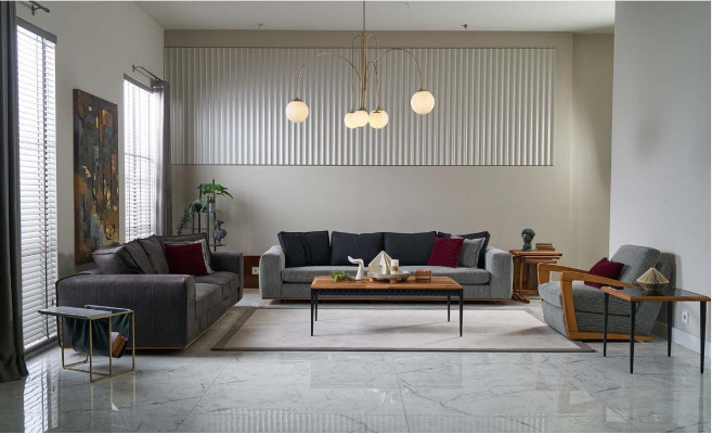 Modern sofa set sofa set single seater gray fabric sofa upholstered sofa