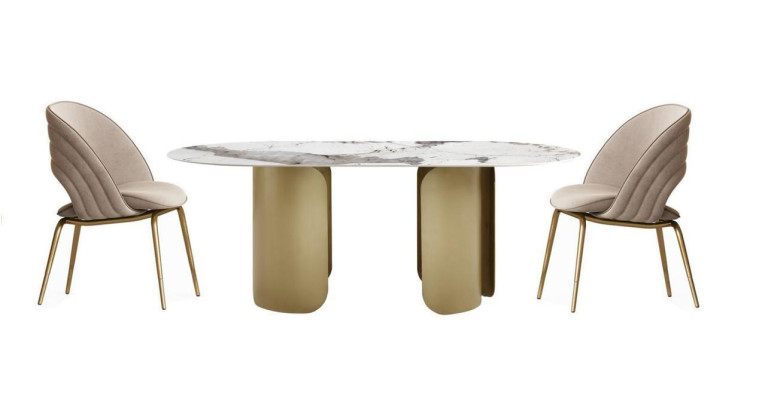 Exclusive Dining room Set Consists of 5 pieces. Dining table + 4x Chairs Luxury Complete