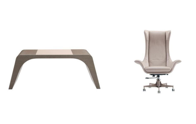 Study room buro luxury desk with computer chair office furniture modern beige