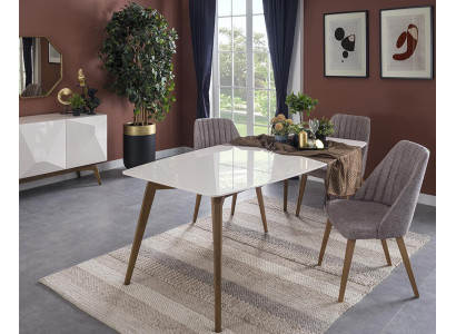 Modern Complete Dining table Modern 4x Chairs Design Dining room Furniture