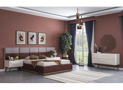 Modern bedroom furniture Complete Furnishings Design Bed 2x Bedside tables