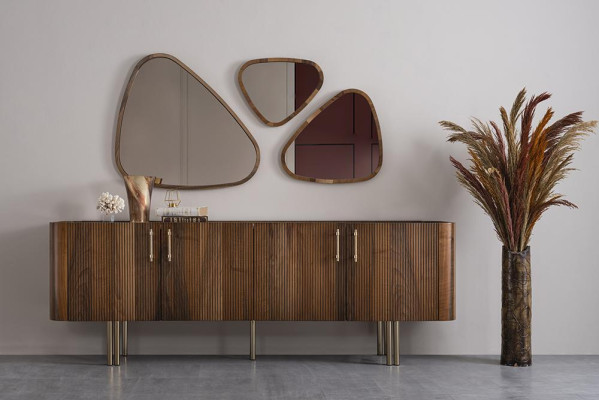 Sideboard with 3x Mirror Dining room Complete Luxury Furnishings Design Furniture