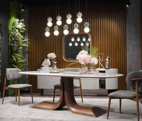 Dining room Dining table 4x Chairs Luxury Complete Set 4-piece Dining Group Wood Table