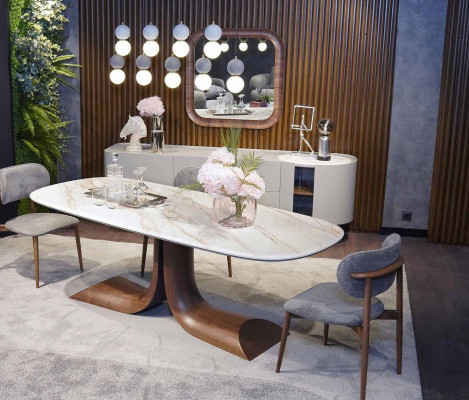 Dining room Dining table 4x Chairs Luxury Complete Set 4-piece Dining Group Wood Table