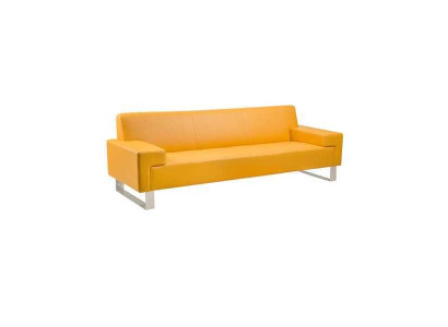 Orange 3-Seater Upholstery Sofa Leather Couch Three-Seater Living room Sofa
