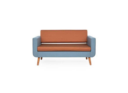 Gray-Orange Sofa Luxury 3-Seater Designer Couch Living room Upholstery 3-seater