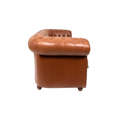 Luxury Brown Chesterfield Three Seater Couch 3-Seater Modern Sofa