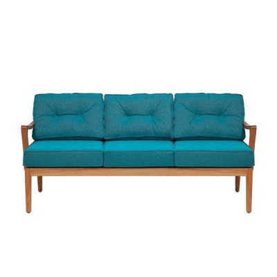 Turquoise three-seater bench seat Dining room bench Freestanding bench ottoman