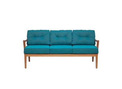 Turquoise three-seater bench seat Dining room bench Freestanding bench ottoman