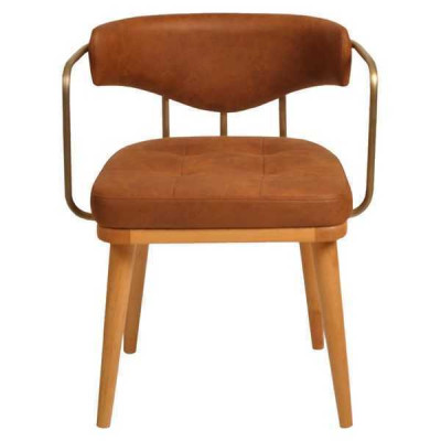 Luxury Dining room Orange Modern Wooden Chair Designer Single Seat Recliner Chair