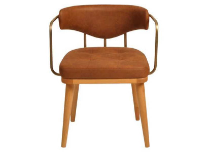 Luxury Dining room Orange Modern Wooden Chair Designer Single Seat Recliner Chair