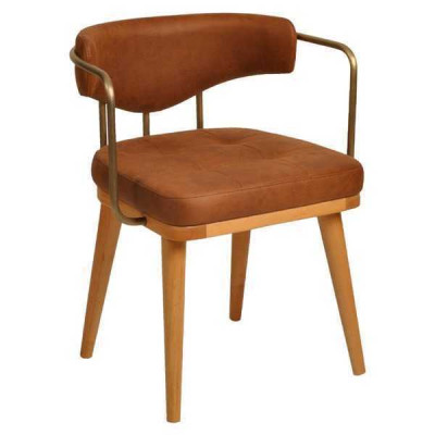 Luxury Dining room Orange Modern Wooden Chair Designer Single Seat Recliner Chair