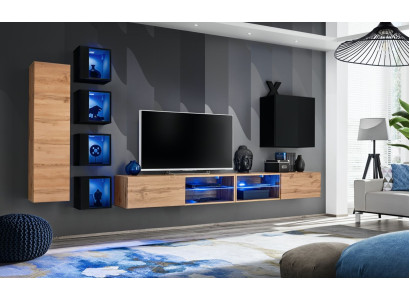 Complete Designer Modern Wall unit Wall Shelves TV Lowboard Wooden Furniture Wall Cabinet