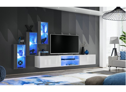Luxury Furniture Designer Wall unit TV lowboard 3x wall cabinet sideboard wooden furniture