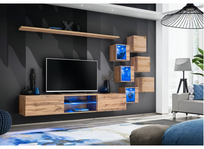 Braun Wall unit Living room furniture Wall Wardrobe Luxury Set new wooden furniture