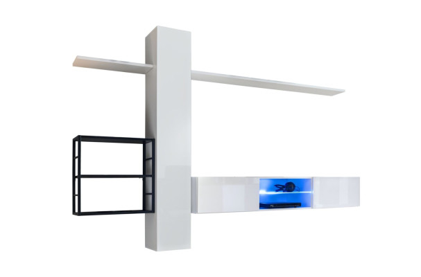 Wall unit Furniture Furnishings 270 cm wall cabinet White Wall Shelves Furnishings
