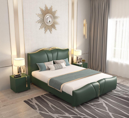 Design Double bed Bed Bedroom Furniture 3-piece Set Beds Complete Bedside tables