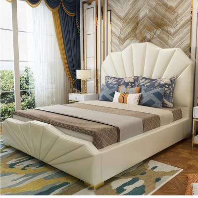 Design Leather Beds Hotel Double Bed Bedroom Furniture Furnishings