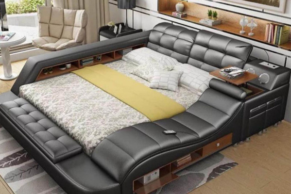 Chesterfield Double Luxury Design Bed 180x200 Multifunction sbett new