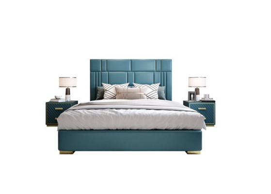 Bedroom Set Designer Luxury Group Suite new Bed 2x Bedside table 3 pcs.