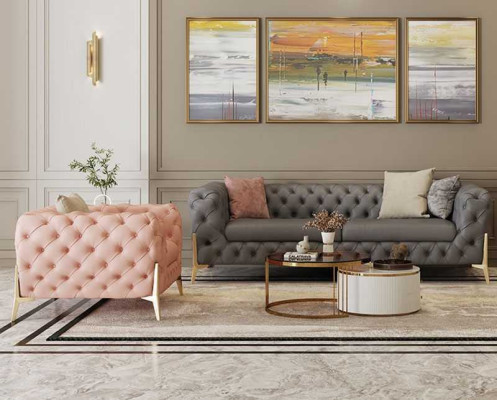 Sofa set 3+1 Seater Set Design Sofas Upholstery Leather Relax Modern Furniture