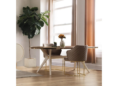 Dining set Dining room Luxury dinette Dining table Table Chairs Brown Set 5 pieces