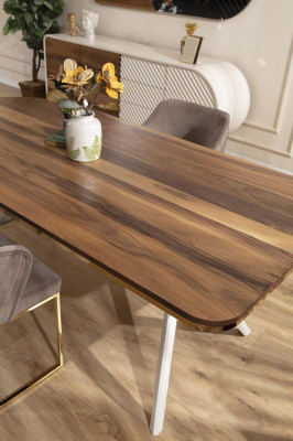 Dining set Dining room Luxury dinette Dining table Table Chairs Brown Set 5 pieces