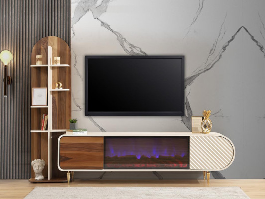 TV stand TV cabinet lowboard shelves sideboard table modern white luxury new
