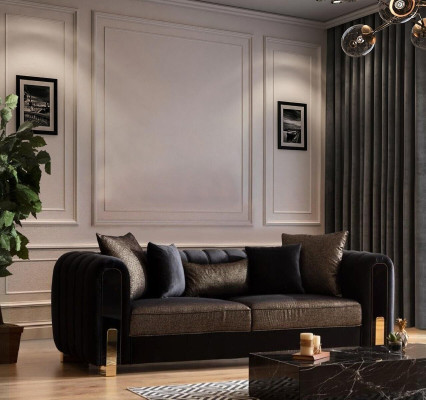 Sofa Three Seater Three Seater Modern Fabric Black Sofas Design Living room
