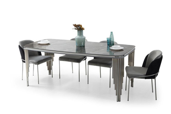 Modern Dining room furniture Luxury dinette Dining table Dining set Chairs White 5pcs