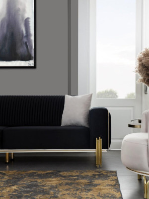 Luxury sofa set three-seater modern armchair fabric furniture set 3-piece black 3+3+1