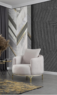 Luxury sofa set three-seater modern armchair fabric furniture set 3-piece black 3+3+1
