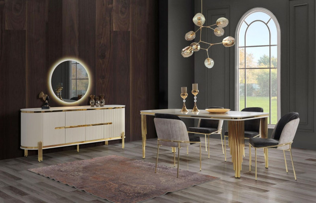 Luxury Sideboard Chest of drawers Wood Sideboard Wardrobe Dining room Modern White